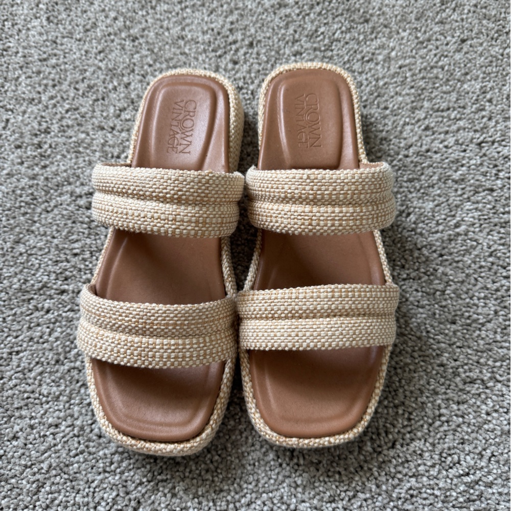 Crown Vintage Tan Double Strap Sandals
